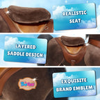 PonyCycle Model Y® Ride-On Horse, Chocolate Brown - Rideable Toy for Kids Age 4-7, Mechanical Walking Ride-On Toy