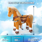 PonyCycle Model Y® Ride-On Horse, Light Brown - Rideable Toy for Kids Age 4-7, Mechanical Walking Ride-On Toy