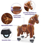 PonyCycle Model U® Brown Ride-On for Kids Age 3-4, Mechanical Walking Pony Toy