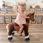 PonyCycle Model U® Brown Ride-On for Kids Age 4-7, Mechanical Walking Pony Toy