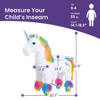 PonyCycle Model X® Ride-On Unicorn, Rainbow - Rideable Toy for Kids Age 3-4, Mechanical Walking Unicorn Ride-On Toy