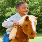 PonyCycle Model X® Ride-On Horse, Brown - Rideable Toy for Kids Age 3-4, Mechanical Walking Ride-On Toy