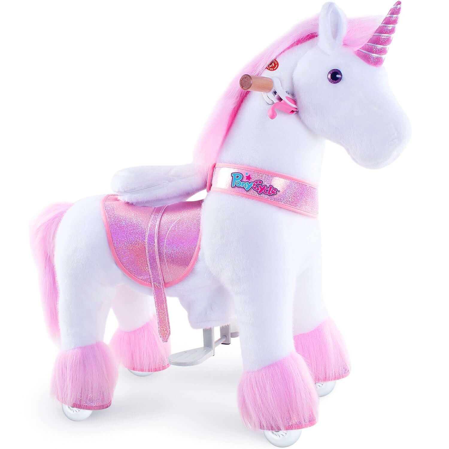 PonyCycle Model U® Pink Ride-On Unicorn for Kids Age 3-4, Mechanical Walking Pony Toy