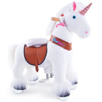 PonyCycle Model U® White Ride-On Unicorn for Kids Age 3-4, Mechanical Walking Pony Toy