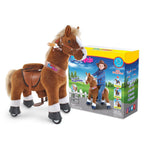 PonyCycle Model U® Brown Large Ride-On for Kids Age 7+, Mechanical Walking Pony Toy