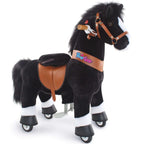 PonyCycle Model U® Black Ride-On for Kids Age 3-4, Mechanical Walking Pony Toy