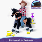 PonyCycle Model U® Black Ride-On for Kids Age 3-4, Mechanical Walking Pony Toy