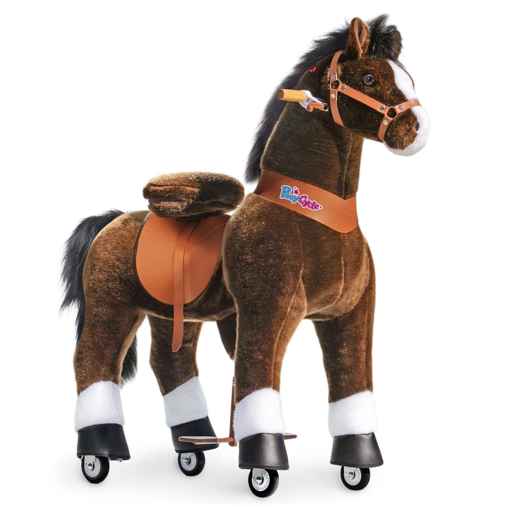 PonyCycle Model U® Chocolate Large Ride-On for Kids Age 7+, Mechanical Walking Pony Toy Dark Brown