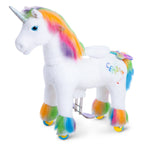PonyCycle Model X® Ride-On Unicorn, Rainbow - Rideable Toy for Kids Age 4-7, Mechanical Walking Unicorn Ride-On Toy
