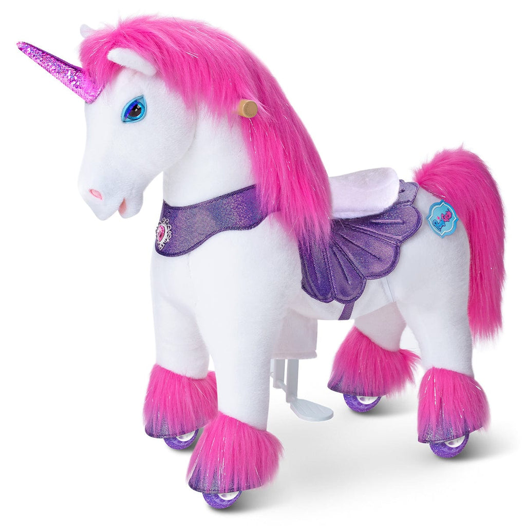 PonyCycle Model Y® Ride-On Unicorn, Pink - Rideable Toy for Kids Age 3-4, Mechanical Walking Unicorn Ride-On Toy