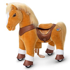 PonyCycle Model Y® Ride-On Horse, Light Brown - Rideable Toy for Kids Age 3-4, Mechanical Walking Ride-On Toy